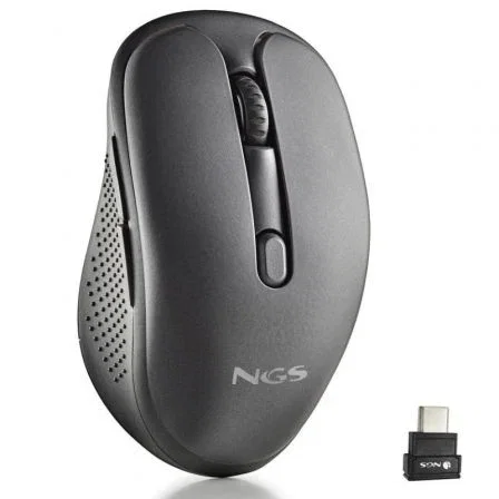 NGS Evo Mix Ratón Inalambrico Multidispositivo USB-C, Bluetooth 5.0, 5 Botones Silenciosos, Láser, Recargable, Hasta 3200 DPI, Negro NGS Evo Mix Ratón Inalambrico Multidispositivo USB-C, Bluetooth 5.0, 5 Botones Silenciosos, Láser, Recargable, Hasta 3200 DPI, Negro